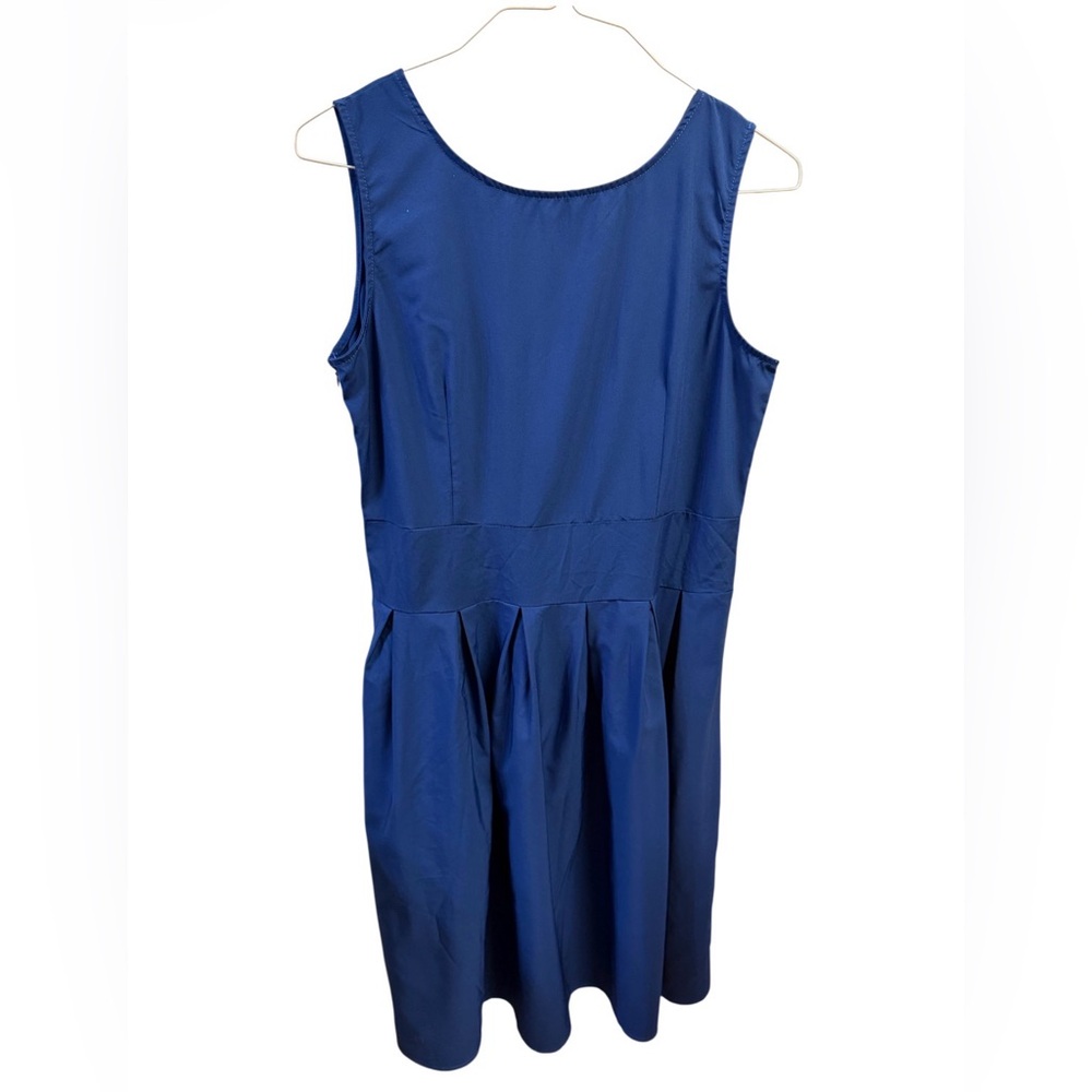Classic Sleeveless Blue Pleated Dress by FAVOLOOK size 2XL
